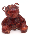 Sitting Teddy Bear - Red Coral