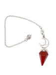 Red Jasper & Crescent Moon Pendulum / Pendant