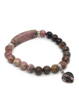 Rhodonite Crystal Bracelet - 8mm