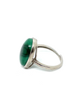 Malachite Sterling Silver Ring #16 - Adjustable