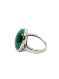 Malachite Sterling Silver Ring #16 - Adjustable