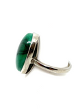 Malachite Sterling Silver Ring #16 - Adjustable