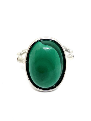 Malachite Sterling Silver Ring #19 - Adjustable