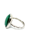 Malachite Sterling Silver Ring #19 - Adjustable