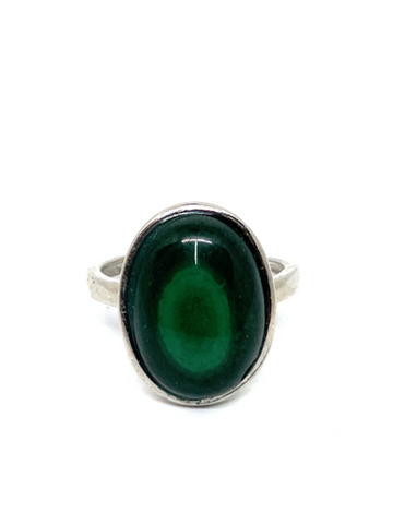 Malachite Sterling Silver Ring #20 - Adjustable