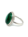 Malachite Sterling Silver Ring #22 - Adjustable