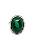 Malachite Sterling Silver Ring #22 - Adjustable