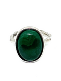 Malachite Sterling Silver Ring #5 - Adjustable