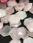 Rose Quartz 3D Hexagon Pendants