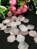 Rose Quartz 3D Hexagon Pendants