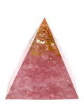 Rose Quartz Flower of Life Resin Pyramid