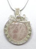 Rose Quartz Wrapped Pendant #81