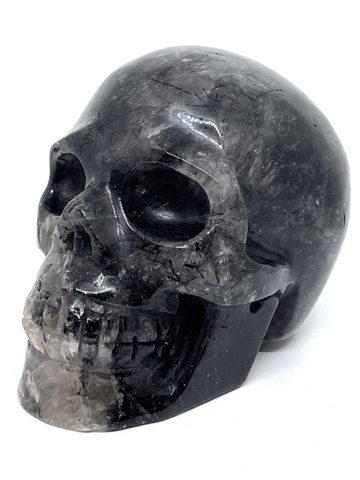 Tourmaline in Quartz Skull #406