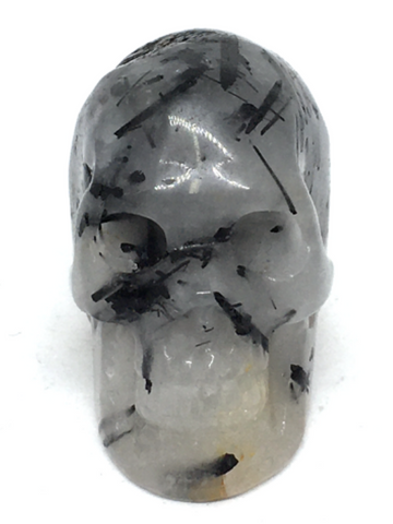 Tourmalinated Quartz Skull #445