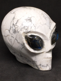 Howlite Alien Skull with Labradorite Eyes #410