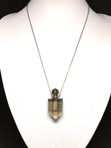 Smokey Quartz Perfume Bottle Necklace with Dropper # 199