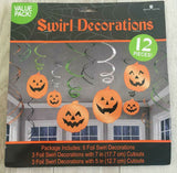 Halloween Swirl Pumpkins Decoration Pack - 12 pieces