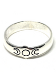 Triple Moon Sterling Silver Ring - Size Medium / Large