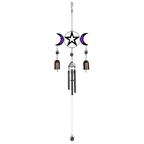 Triple Moon with Bells Wind Chime