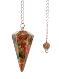 Unakite Faceted Pendulum