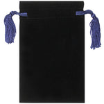Velvet Bag with Blue Tassels & Blue Satin Lining 8" x 5"