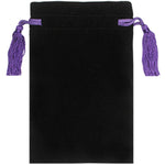 Velvet Bag with Purple Tassels & Purple Satin Lining 8" x 5"