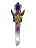 Amethyst & Watermelon Fluorite Wand #300