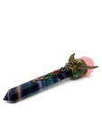 Rose Quartz & Rainbow Fluorite Wand #302