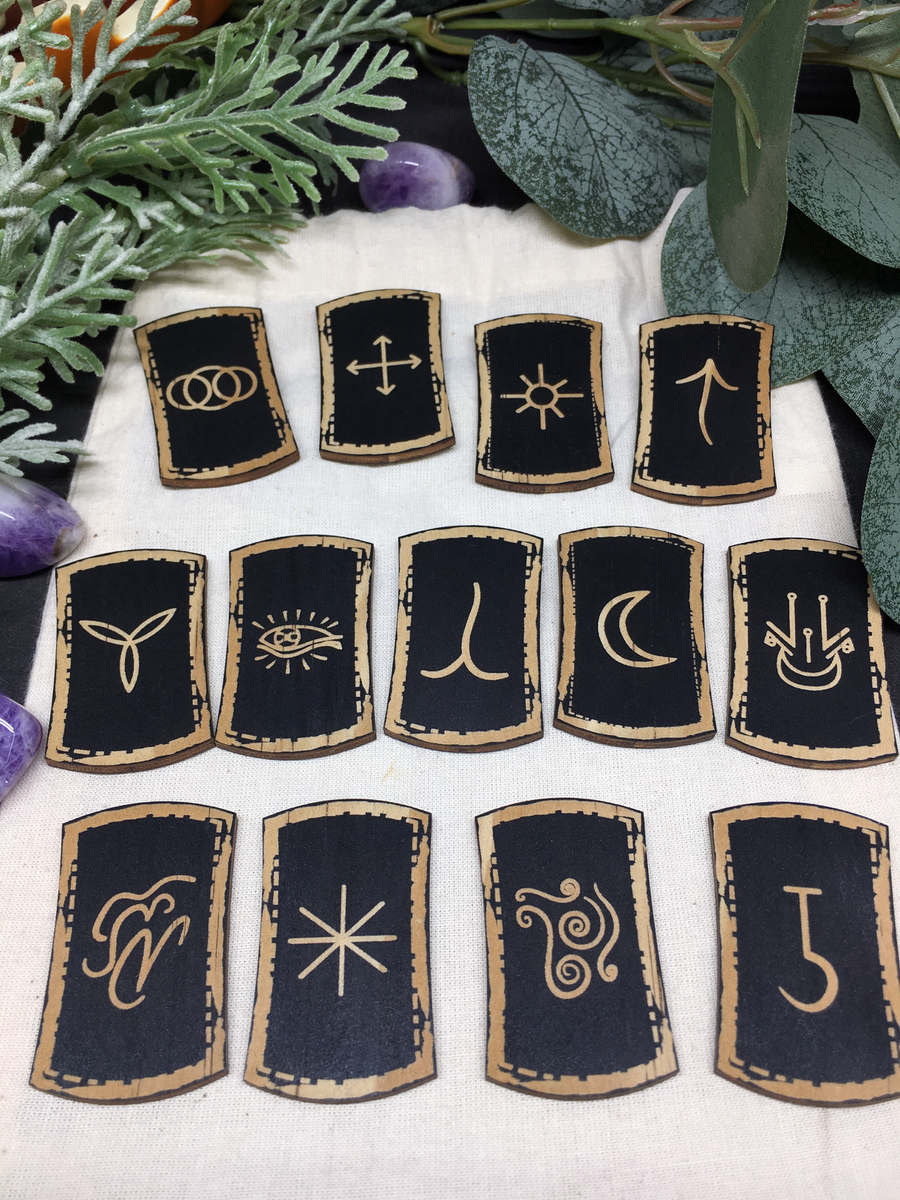 Witches' Rune Set - Blackened – Wicked Crystals and Things