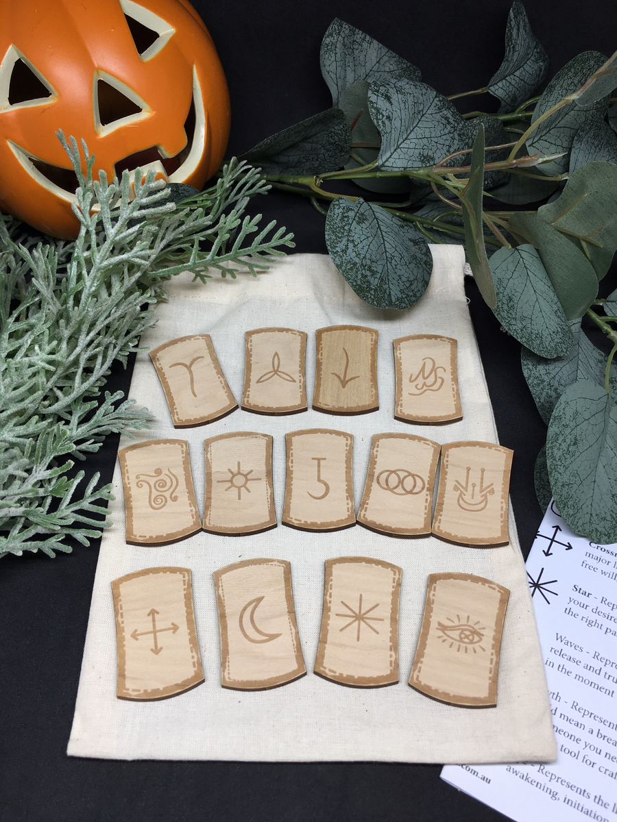 Witches' Rune Set - Golden Sassafras – Wicked Crystals and Things