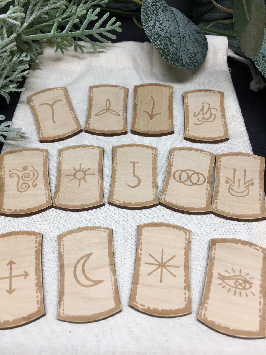 Witches Rune Crystals Witches' Rune Set - Golden Sassafras – Wicked Crystals and Things