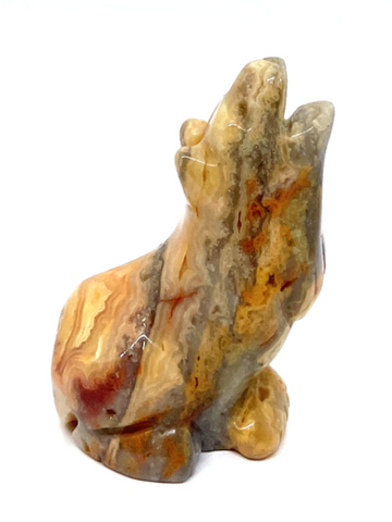 Crazy Lace Agate Howling Wolf #129
