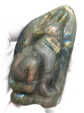 Labradorite Wolf Carving #181